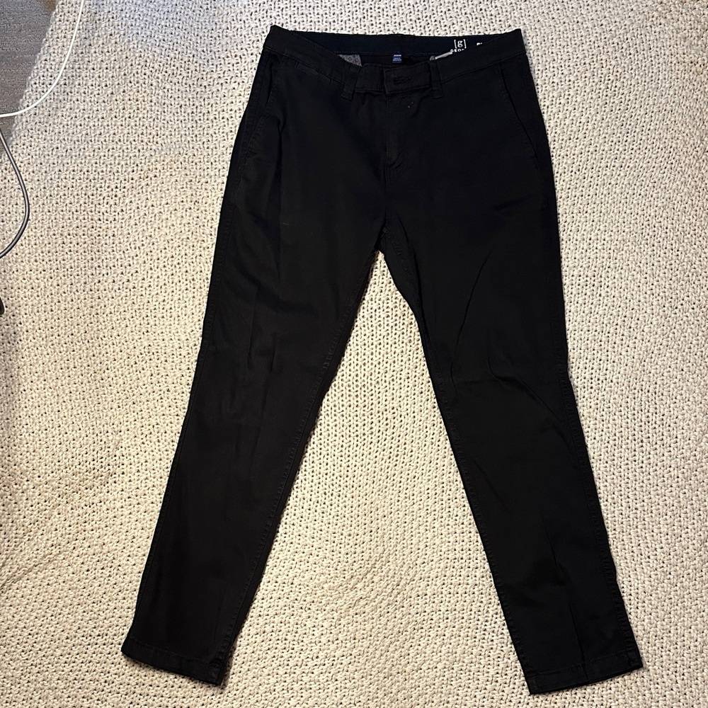 George Men's Classic Black Chinos